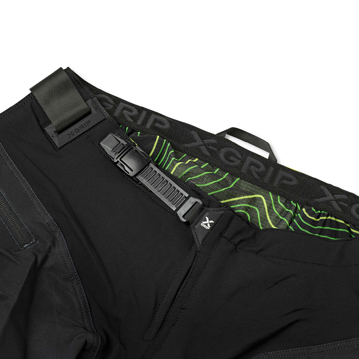 X-GRIP Motocross Hose Tungsten mit Taschen Schwarz/Acid-Gelb