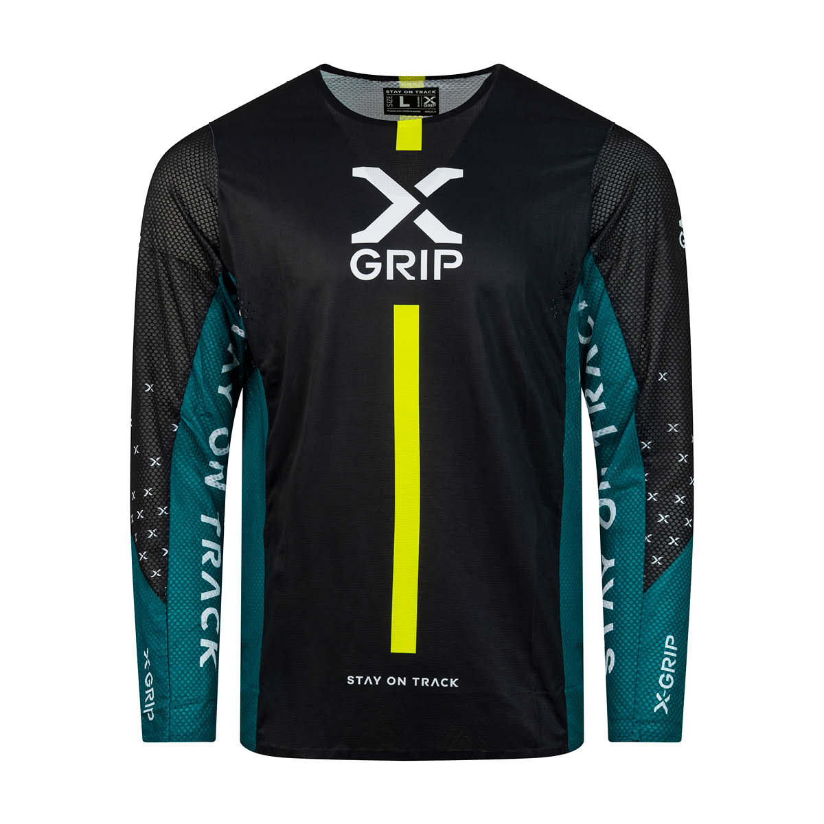 X-GRIP Motocross Jersey Tungsten Schwarz/Petrol
