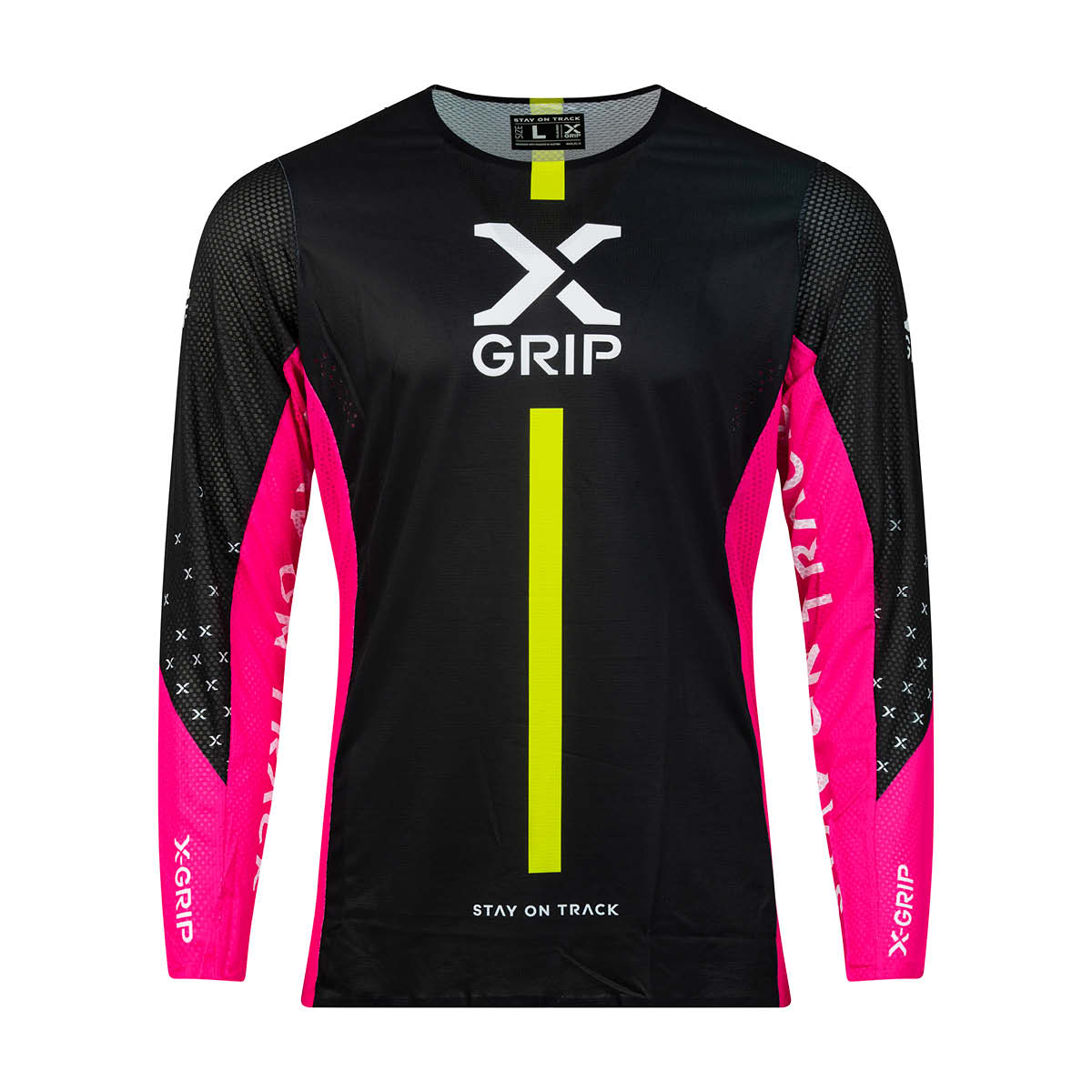 X-GRIP Motocross Jersey Tungsten Schwarz/Pink
