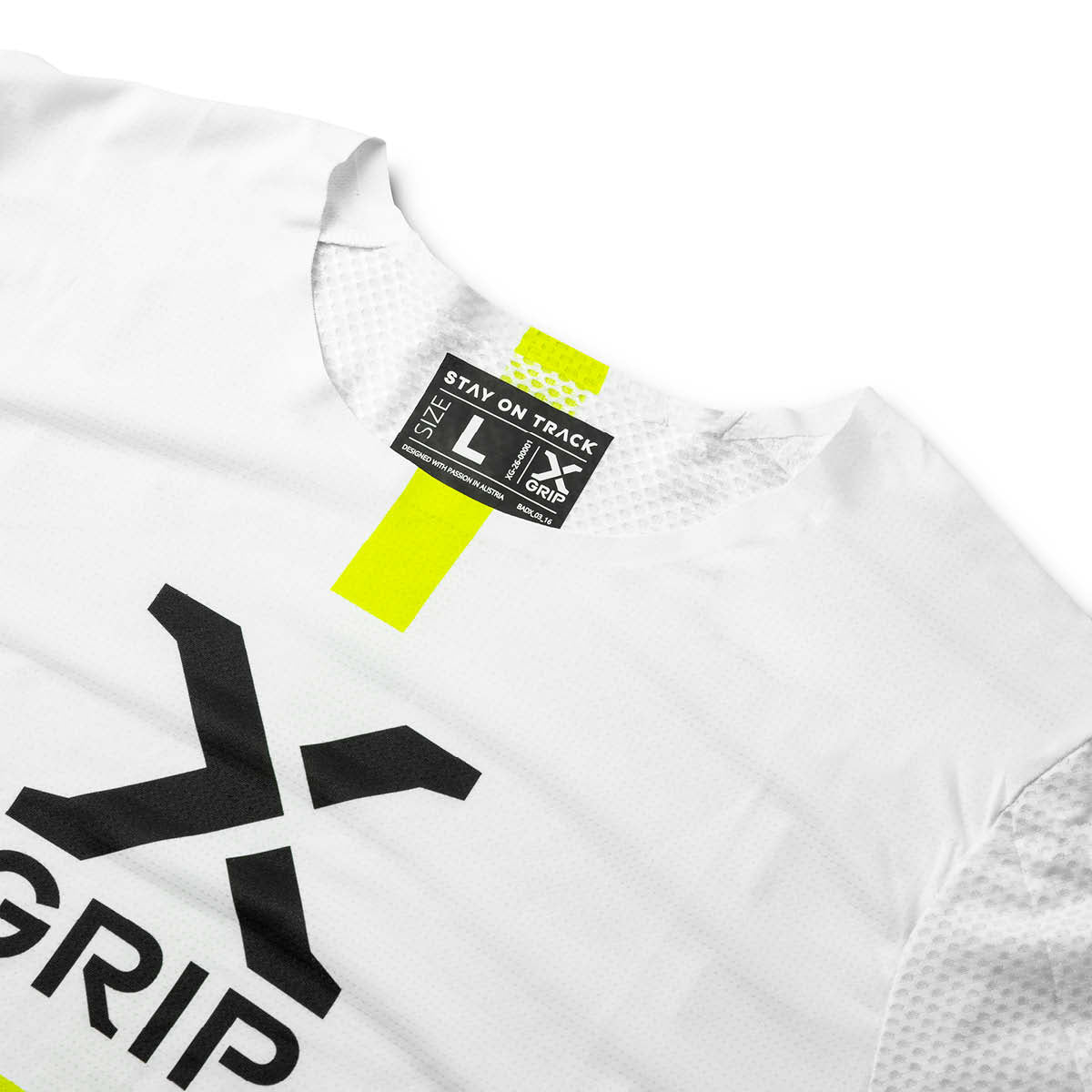 X-GRIP Motocross Jersey Tungsten Weiß/Acid-Gelb