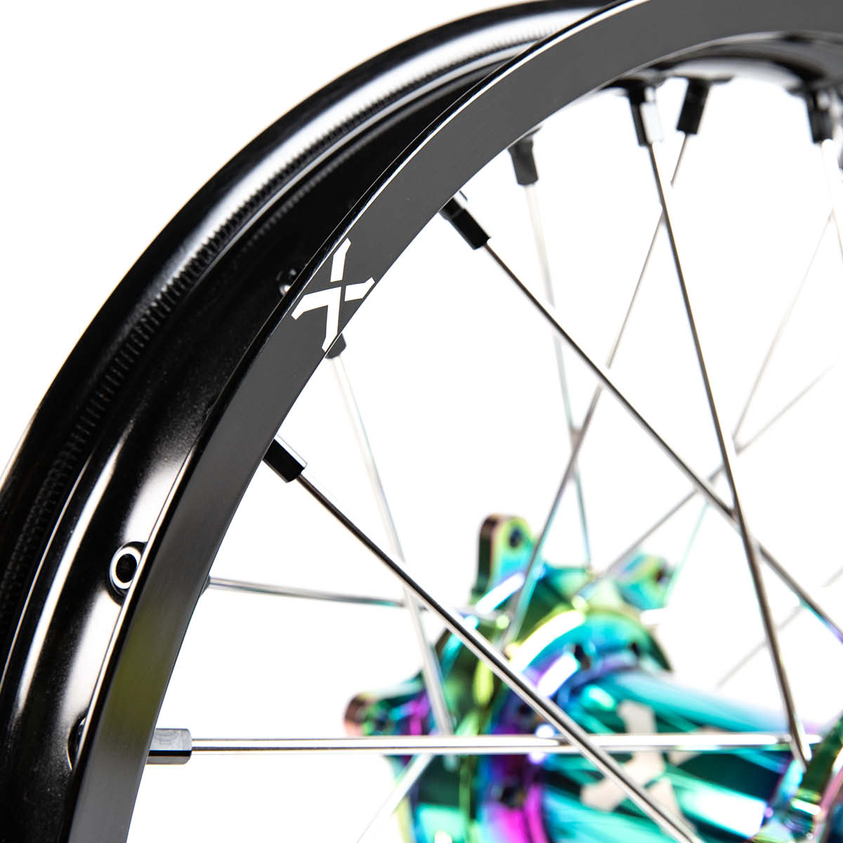 X-Grip Felgen-Set V3 21"/19" Schwarz-Rainbow für Sherco