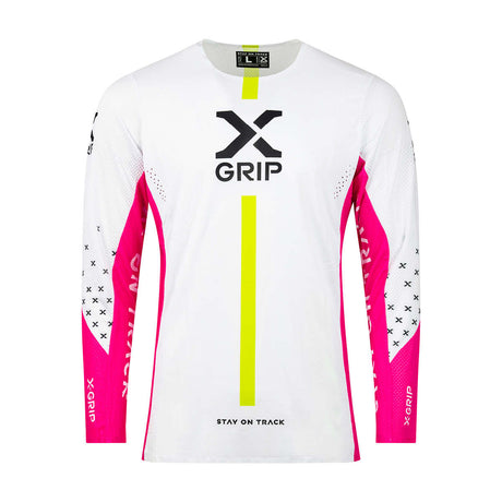 X-GRIP Motocross Jersey Tungsten Weiß/Pink