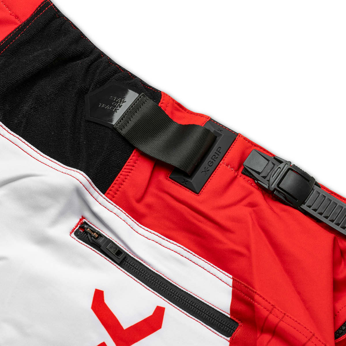 X-GRIP Motocross Hose Tungsten mit Taschen Rot
