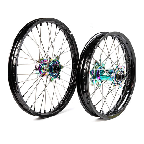 X-Grip Felgen-Set V3 21"/19" Schwarz-Rainbow für KTM/HQV 23- / GasGas 24-