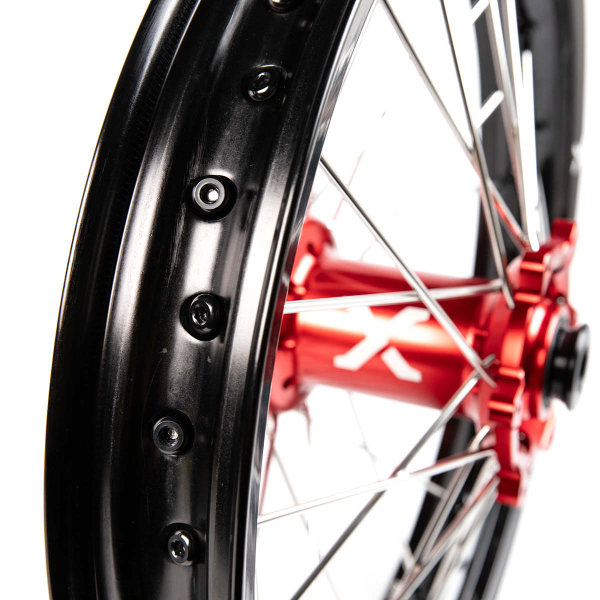 X-Grip Felgen-Set V3 21"/19" Schwarz-Rot für Sherco