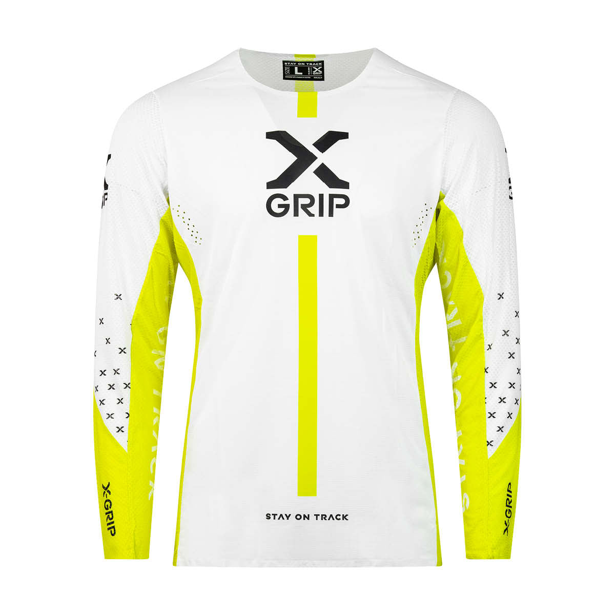 X-GRIP Motocross Jersey Tungsten Weiß/Acid-Gelb
