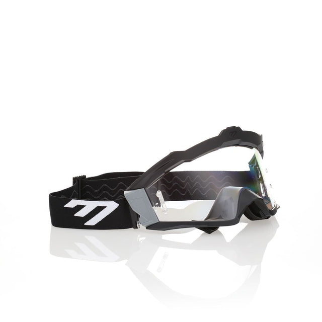 6D Max Brille MX-Brille in Schwarz/Grau mit klarem Glas, sportlich und robust für vielseitigen Schutz und Sicht.