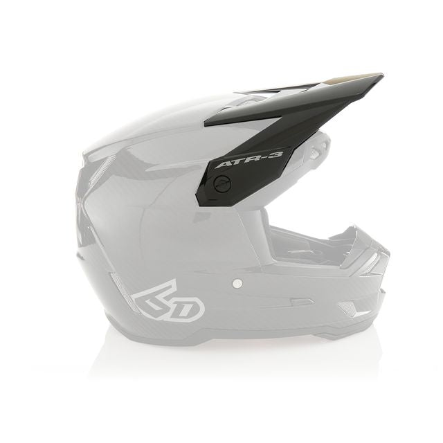 Schwarzes, glänzendes Ersatzvisier für 6D ATR-3 Motocross- und Offroad-Helme, robustes Schutzvisier in Schwarz.