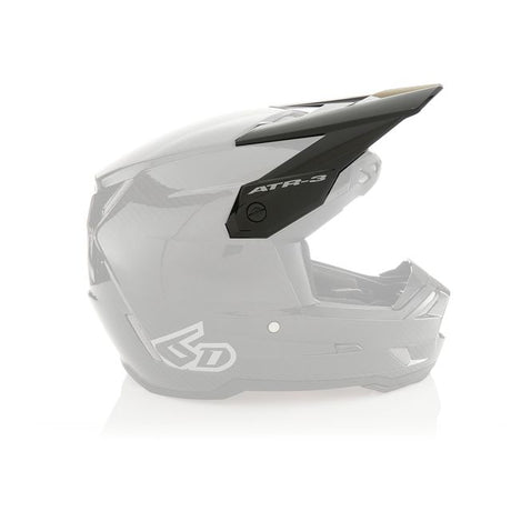 Schwarzes, glänzendes Ersatzvisier für 6D ATR-3 Motocross- und Offroad-Helme, robustes Schutzvisier in Schwarz.