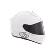 Weiße 6D ATS-1R Integralhelm mit glänzendem Finish, sicher und aerodynamisch, ideal für Motorradfahrer
