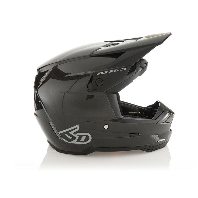 Schwarzer 6D ATR-3Y Motocrosshelm mit solidem Glanz, leichter Schutzhelm für Offroad- und Motocross-Fahrten