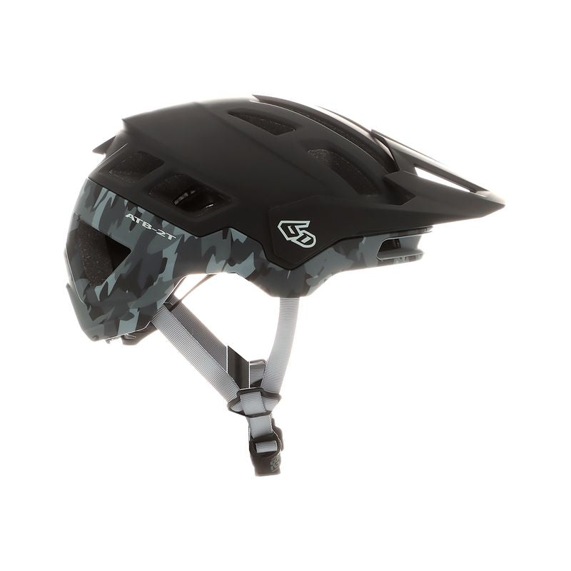 6D ATB-2T Ascent Fahrradhelm in mattem Schwarz mit Camouflage-Design, MTB-Helm für sicheren Radfahrkomfort