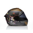 Schwarzer Integralhelm von 6D ATS-1R Voodoo Ranger mit Goldakzenten, glänzend, mit Visier und aerodynamischem Design.