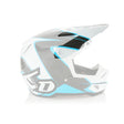 6D ATR-3 Wave Visier in Cyan und Weiß, Ersatzvisier für Motocross- und Offroad-Helme, mit Wellenmuster.