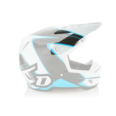 6D ATR-3 Wave Visier in Cyan und Weiß, Ersatzvisier für Motocross- und Offroad-Helme, mit Wellenmuster.
